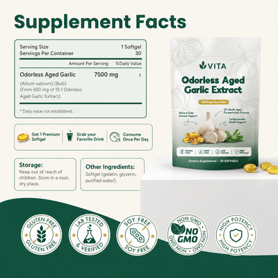 VITA Odorless Aged Garlic Extract 7500mg